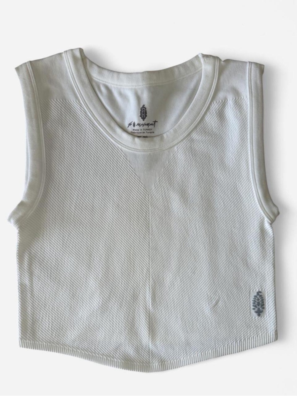 Free People Movement White Ribbed Crop Top